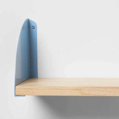 Wood Kids' Shelf With Metal Brackets Blue - Pillowfort™ - Image 3