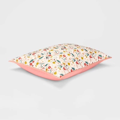 Floral Cotton Reversible Kids' Sham - Pillowfort™ - Image 2