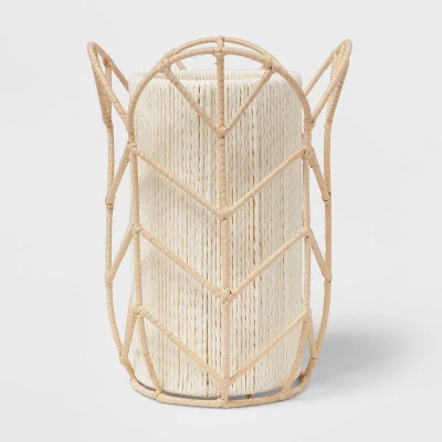 Rattan Tulip Cylinder Bedside Kids' Lamp - Pillowfort™ - Image 4