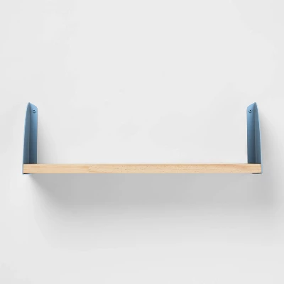 Wood Kids' Shelf With Metal Brackets Blue - Pillowfort™ - Image 2