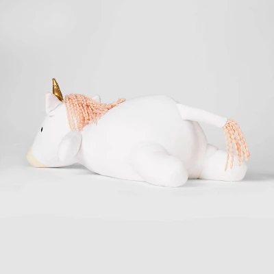 Unicorn Weighted Plush Kids' Throw Pillow White/Blush - Pillowfort™ 3 Unicorn Weighted Plush Kids' Throw Pillow White/Blush - Pillowfort™