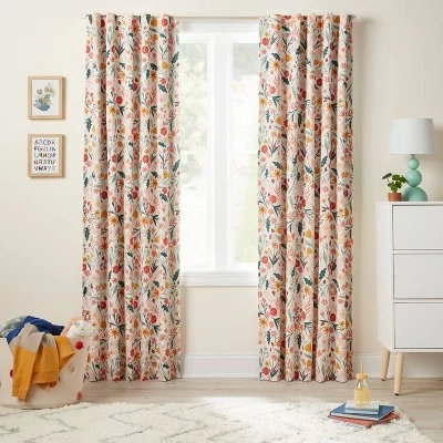 In The Garden Full Printed Blackout Kids' Curtain Panel - Pillowfort™