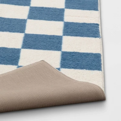 Area Kids' Rug Checker Blue - Pillowfort™ - Image 3